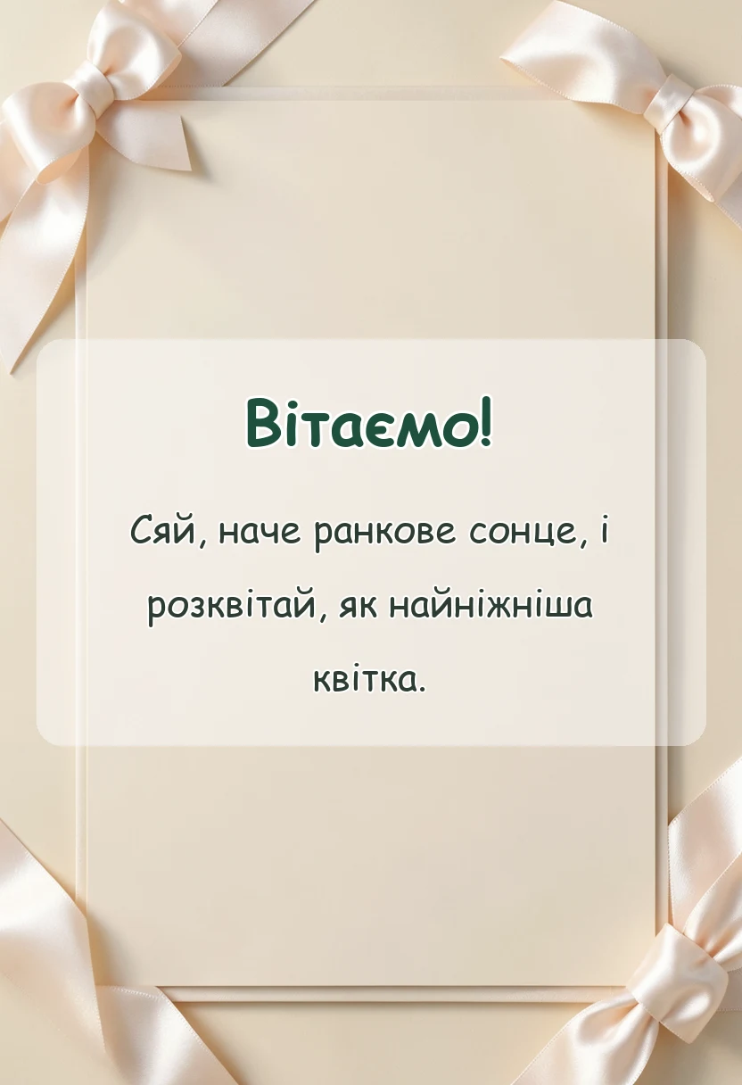 вітальна листівка - привітання з днем народження 9 років дівчинці