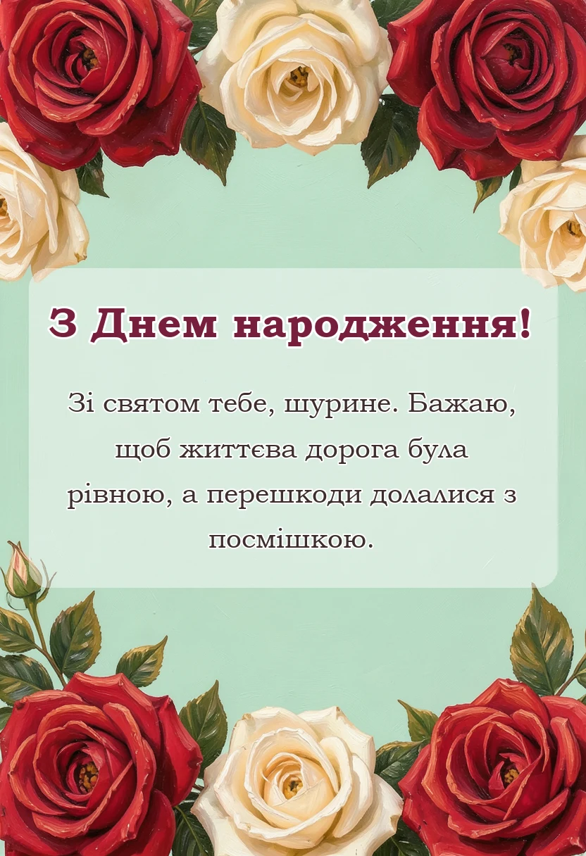 унікальна листівка - привітання з днем народження шурину