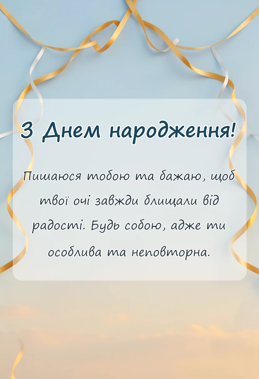 унікальна листівка - привітання з днем народження внучці