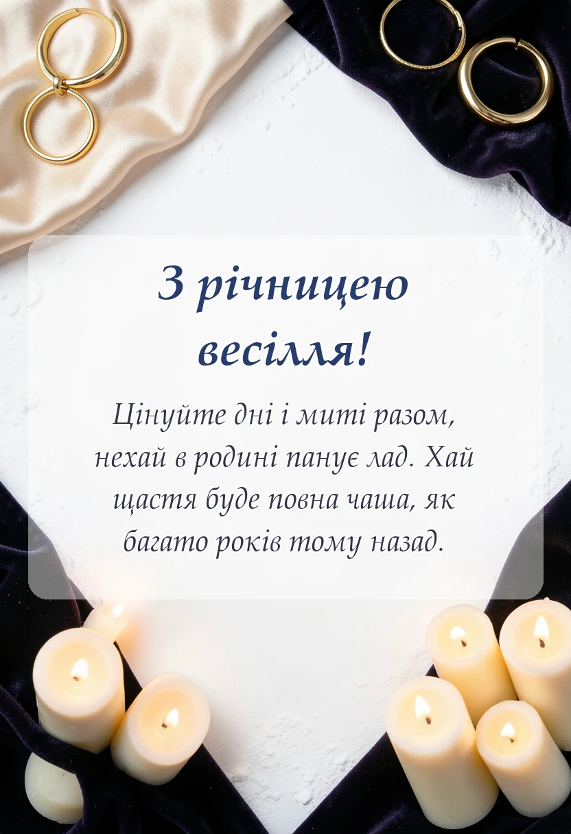 листівка з побажанням - привітання з річницею весілля у віршах