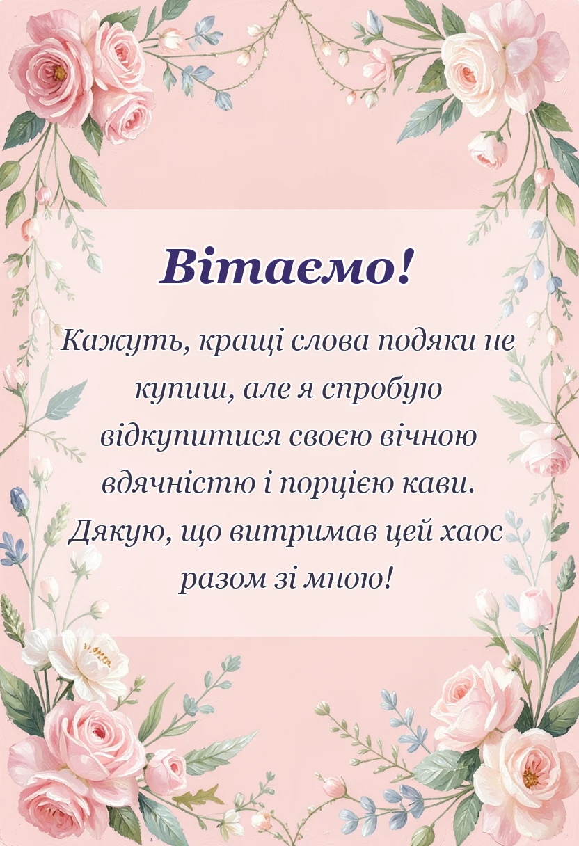 святкова картинка: слова вдячності