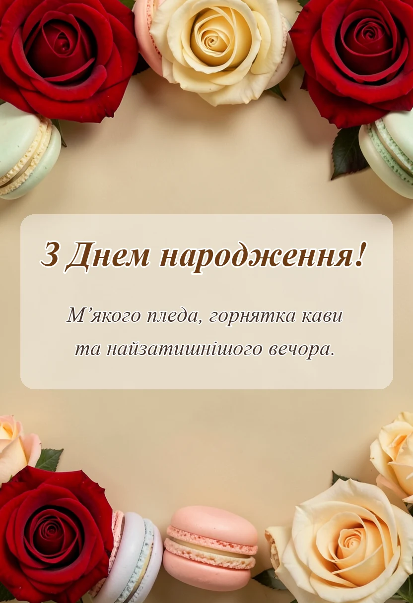 вітальна листівка - теплого затишного вечора