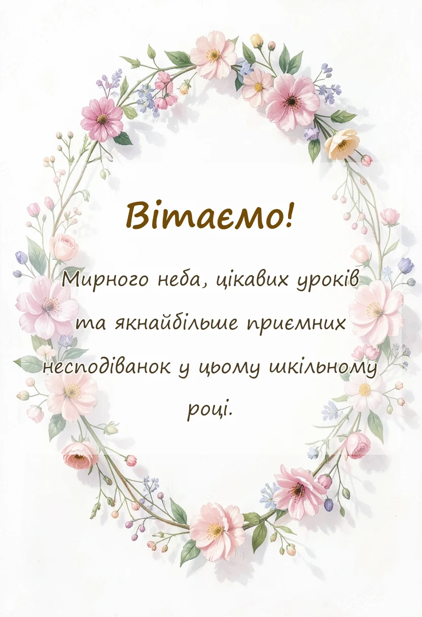 вітальна листівка - привітання з 1 вересня дитині