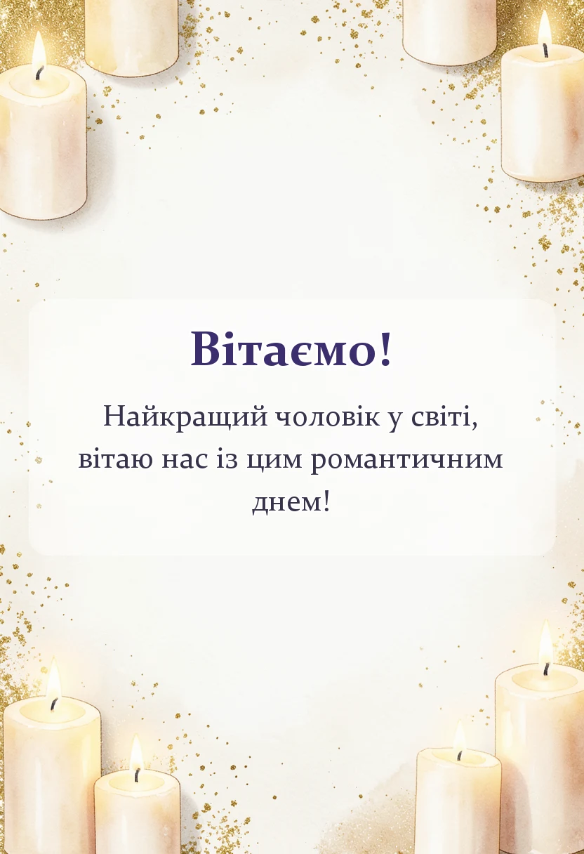 унікальна листівка - привітання з днем святого валентина коханому