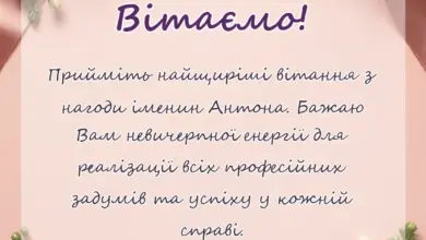вітальна листівка - іменини антону