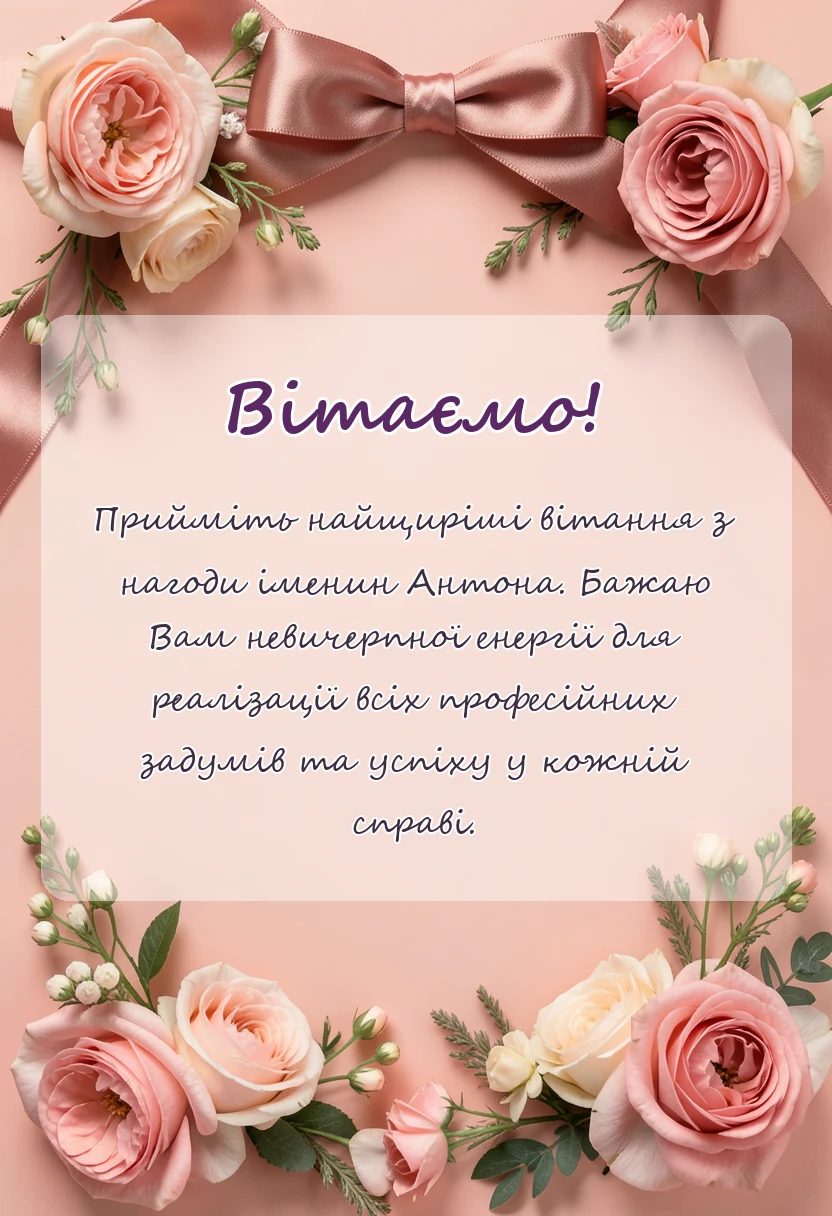 вітальна листівка - іменини антону