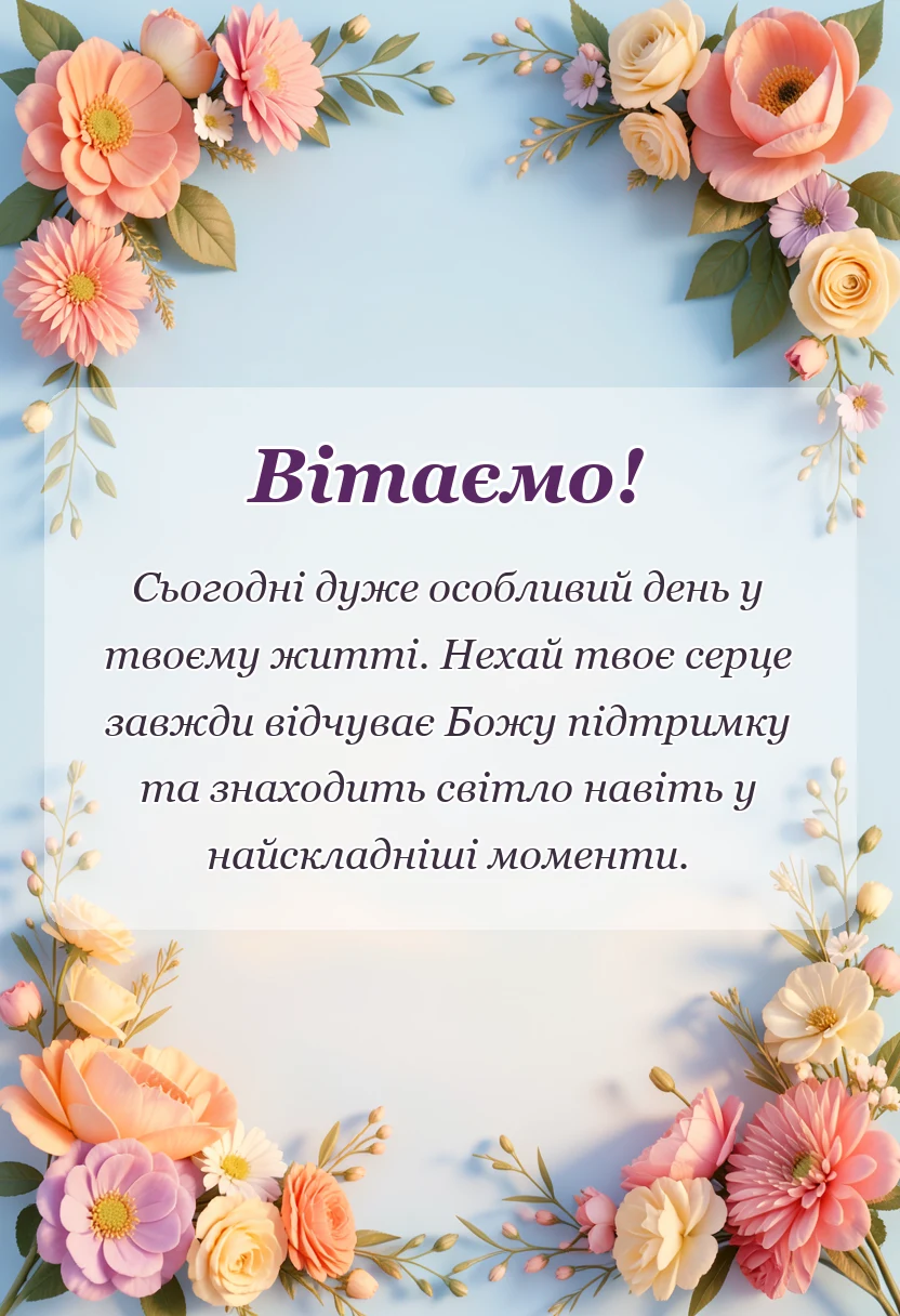 святкова картинка: слова привітання з першим причастям прозою