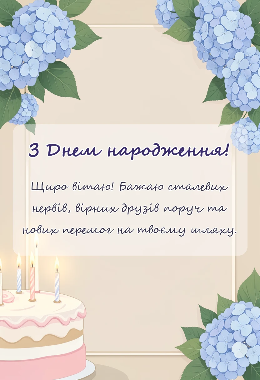 листівка з побажанням - вітання для чоловіка