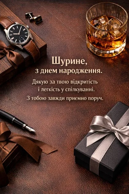 Привітання з днем народження шурину на темному фоні