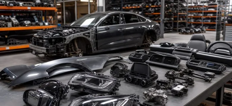 Частини автомобіля та вузли на конвеєрі виробництва Audi.